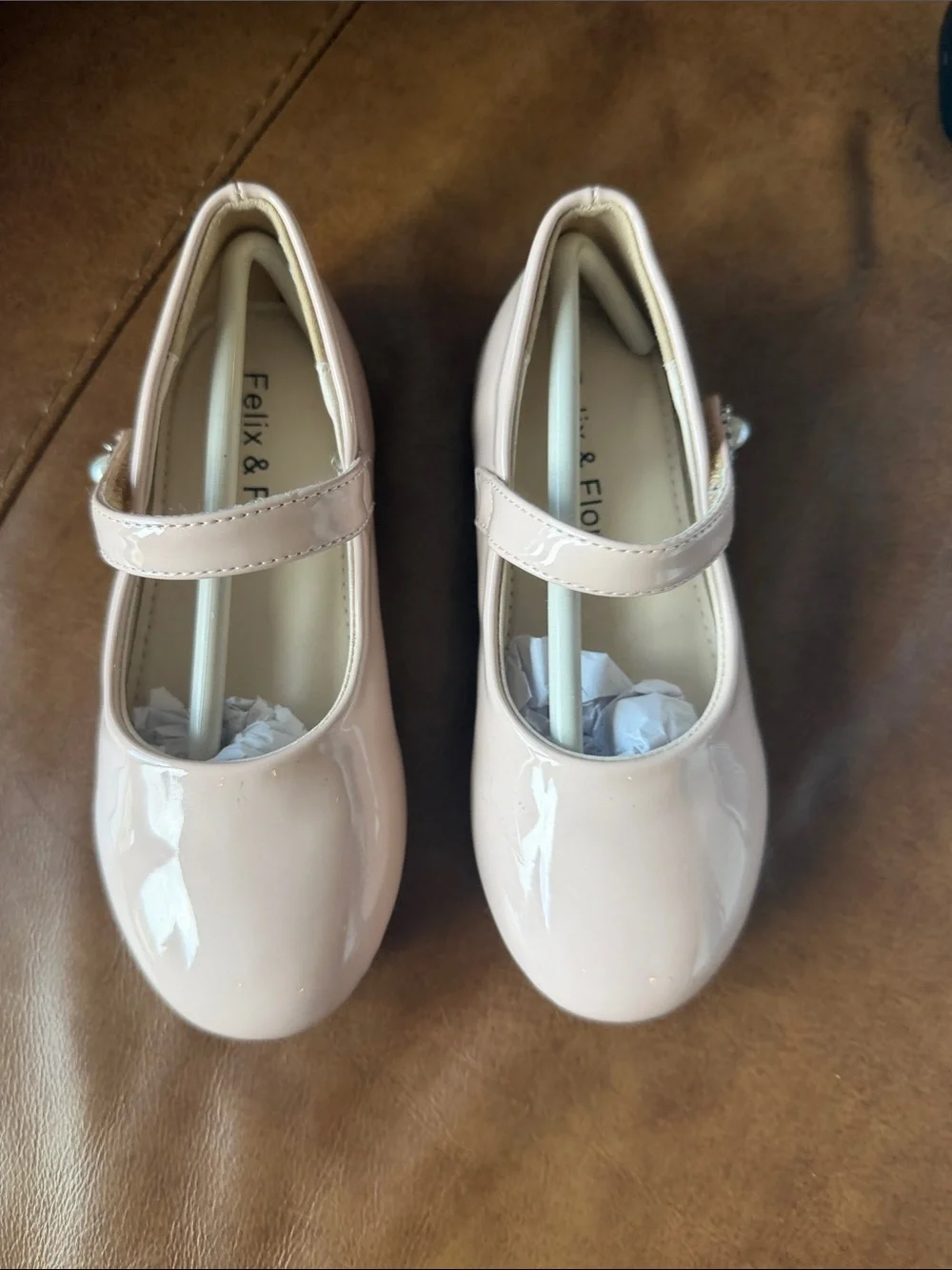 Felix & Flo Girls' Blush Patent Mary Jane Dress Shoes